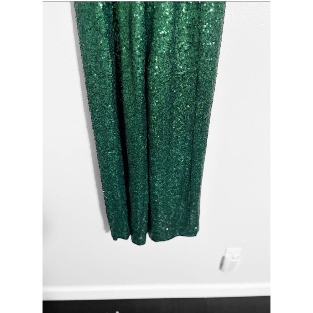 Black Halo Lena Rare Green Sequin Jumpsuit - Picture 10 of 13